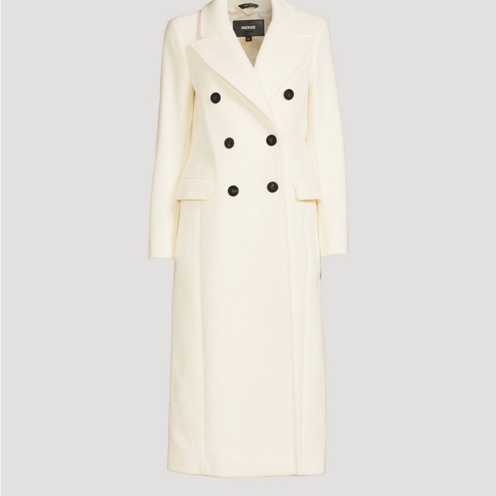 ◼️Mackage Holt Renfrew Yvonne Wool And Cashmere Double-Breasted Long Coat Small